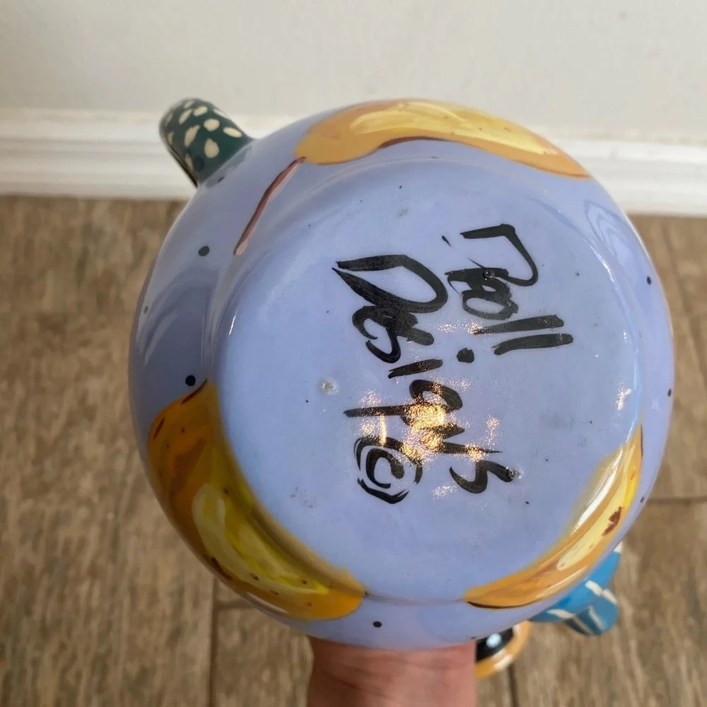 Droll Designs Abstract Painted Teapot Pear design